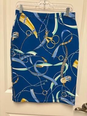 J. McLaughlin Thalia skirt in "Sinclair Penscript" design. Catalina Cloth Size S